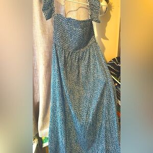 Long blue floral dress